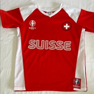 Euro 2016 Red Suisse Kids Soccer Jersey, Size 6